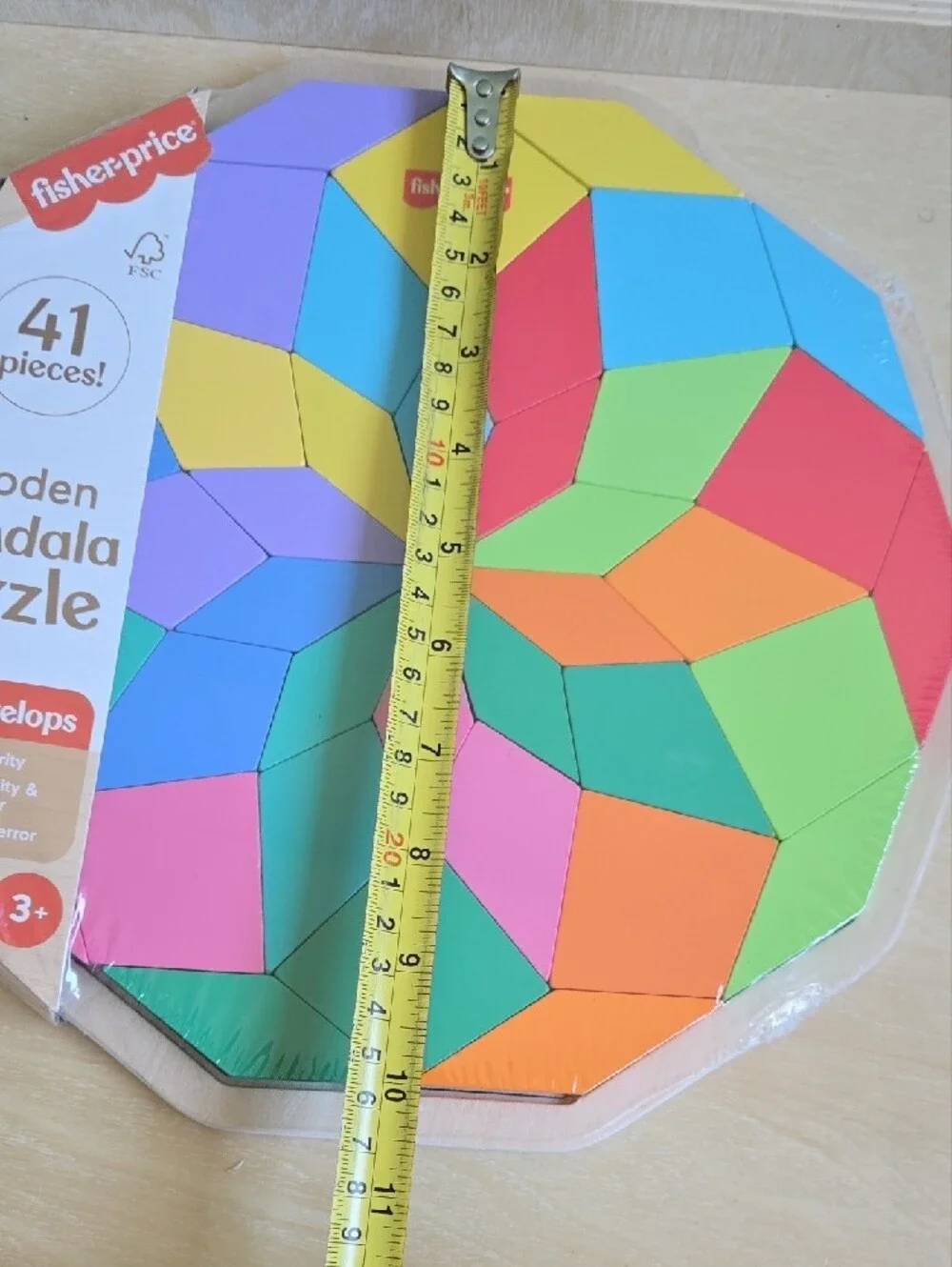 Fisher-Price Bright Multicolor Wooden Mandala Puzzle